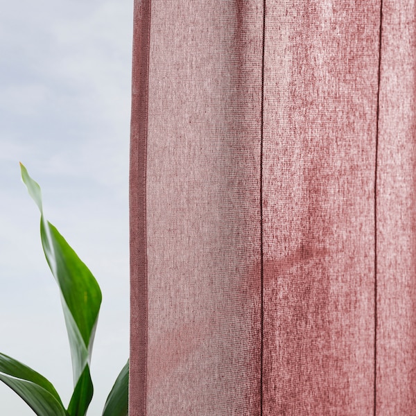 IKEA LENDA curtains with tie-backs, 1 pair, 55x98 in Brown / Red, Ikea Ireland | 6478PSUGB