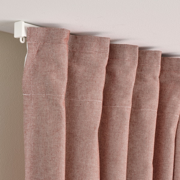 IKEA LENDA curtains with tie-backs, 1 pair, 55x98 in Brown / Red, Ikea Ireland | 6478PSUGB
