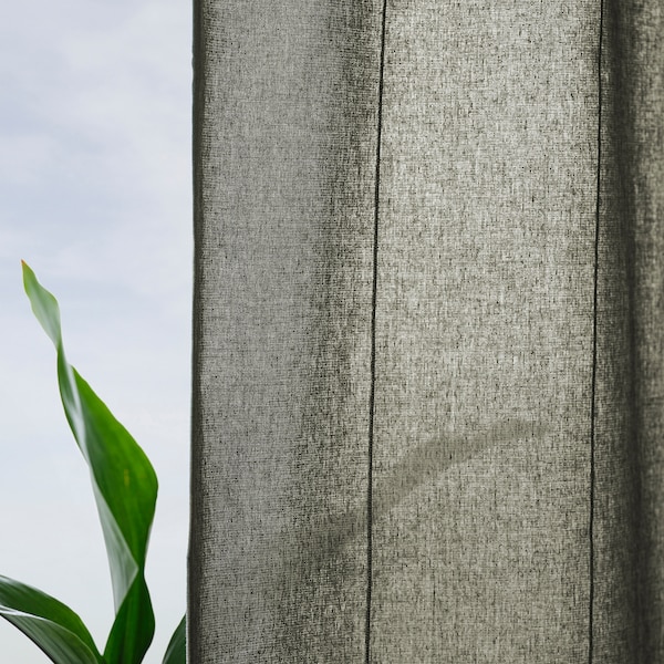 IKEA LENDA curtains with tie-backs, 1 pair, 55x98 in Light Gray / Green, Ikea Ireland | 1839OCJBM
