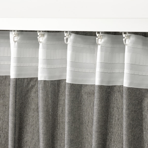 IKEA LENDA curtains with tie-backs, 1 pair, 55x98 in Dark Gray, Ikea Ireland | 6372NCIFE