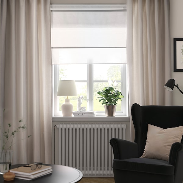 IKEA LENDA curtains with tie-backs, 1 pair, 55x84 in Off White, Ikea Ireland | 2698VQJNT
