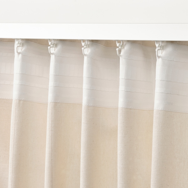 IKEA LENDA curtains with tie-backs, 1 pair, 55x84 in Off White, Ikea Ireland | 2698VQJNT