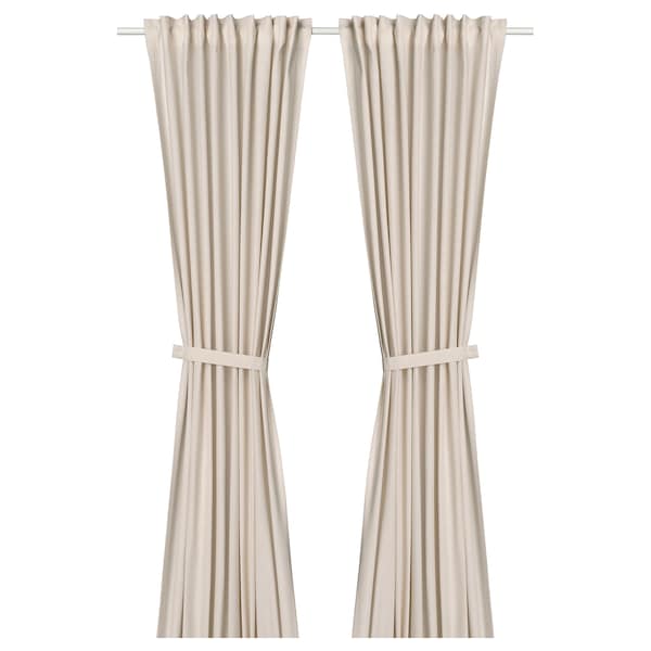 IKEA LENDA curtains with tie-backs, 1 pair, 55x84 in Off White, Ikea Ireland | 2698VQJNT