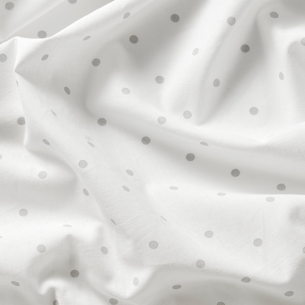 IKEA LEN Curtains with tie-backs, 1 pair, dotted, white, 47x98 in, Ikea Ireland | 2503PONHZ