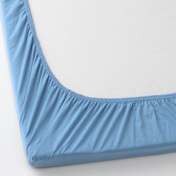 IKEA LEN crib fitted sheet, 28x52 in, 2 pack Light Blue, Ikea Ireland | 2839GANYD