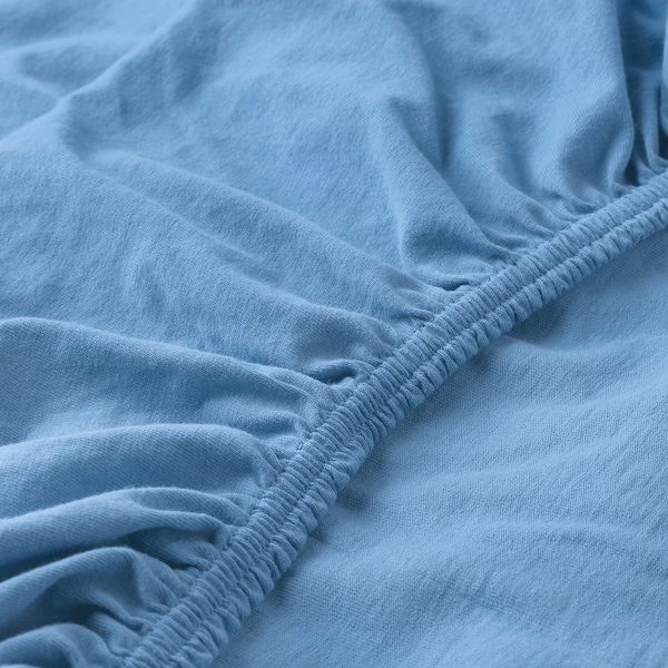IKEA LEN crib fitted sheet, 28x52 in, 2 pack Light Blue, Ikea Ireland | 2839GANYD