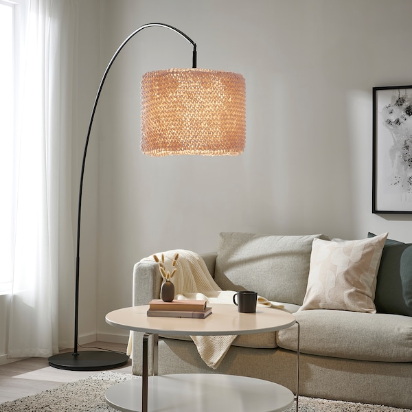 IKEA LERGRYN / SKAFTET floor lamp base, arched, beige/black, Ikea Ireland | 0894QVOPU