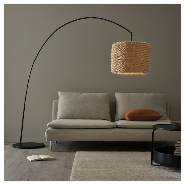 IKEA LERGRYN / SKAFTET floor lamp base, arched, beige/black, Ikea Ireland | 0894QVOPU