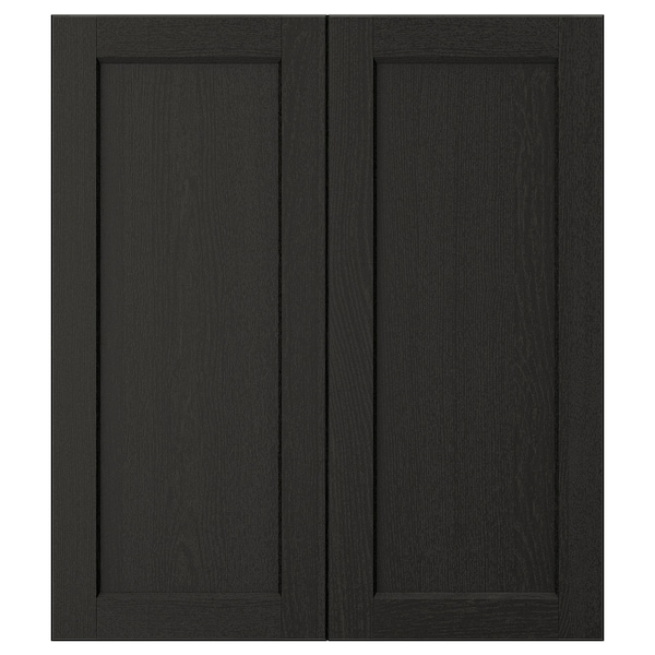 IKEA LERHYTTAN 2-p door/corner base cabinet set, 13x30 in Black Stained, Ikea Ireland | 3502UYMRB