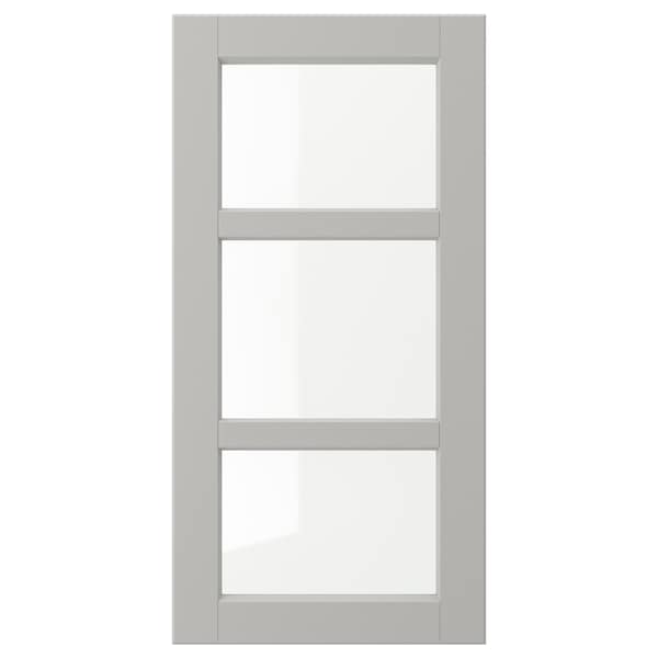 IKEA LERHYTTAN glass door, 15x30 in Light Gray, Ikea Ireland | 2617CXBED