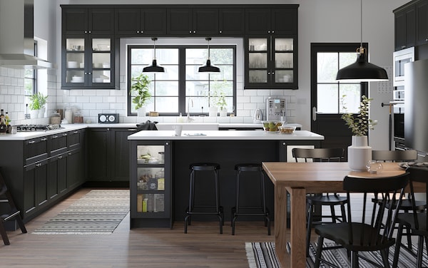 IKEA LERHYTTAN glass door, 15x40 in Black Stained, Ikea Ireland | 6481YSEBT