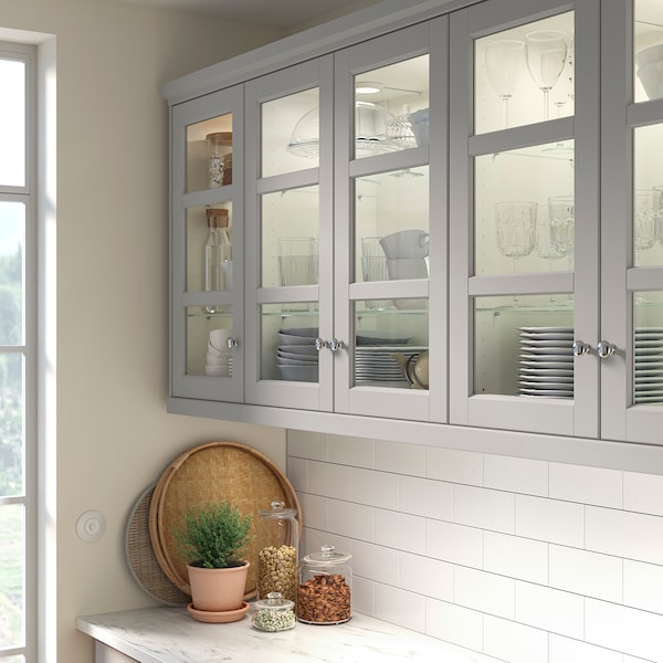 IKEA LERHYTTAN glass door, 18x30 in Light Gray, Ikea Ireland | 1908LEHMG