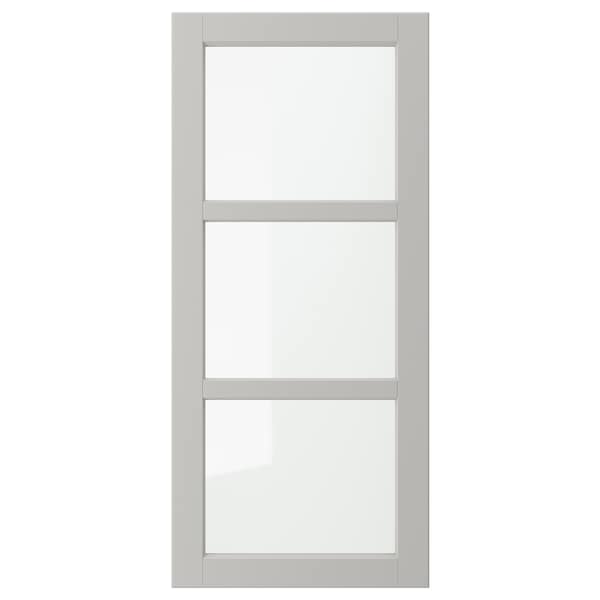 IKEA LERHYTTAN glass door, 18x40 in Light Gray, Ikea Ireland | 5284TVJXM