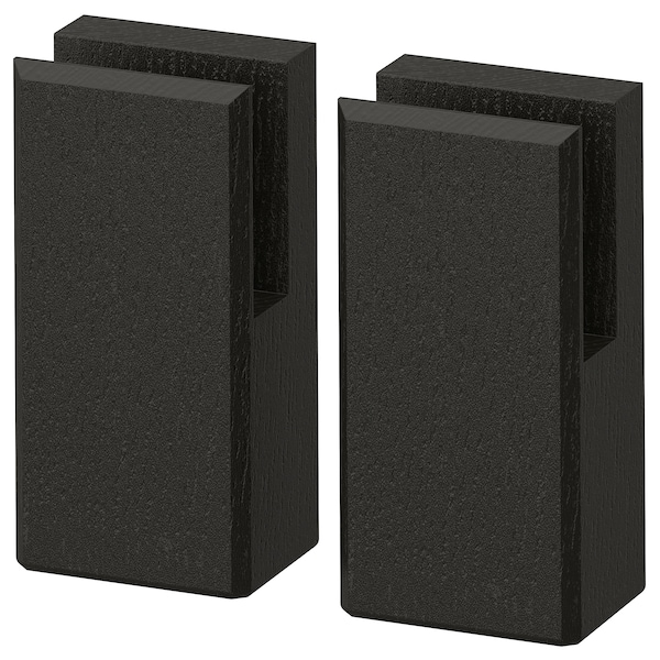 IKEA LERHYTTAN leg for decorative toekick, black stained, 4 1/4 in, 2 pack, Ikea Ireland | 8297WSPUQ