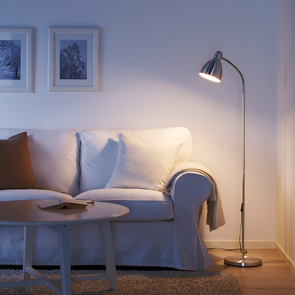 IKEA LERSTA floor/reading lamp, aluminum chrome effect, Ikea Ireland | 4956YUCDQ