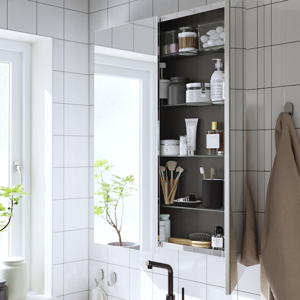 IKEA LETTAN mirror cabinet with doors, mirror effect/mirror glass, 30x6x37 in, Ikea Ireland | 5364DGIHN