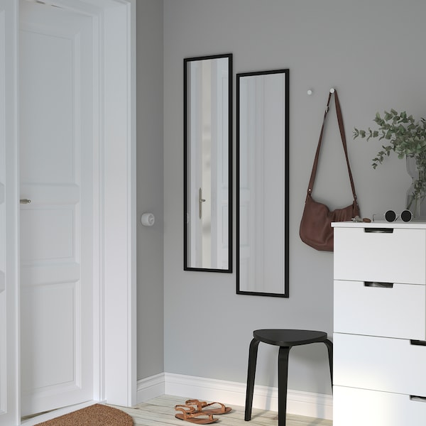 IKEA LILJETRÄD mirror, black, 11 3/4x45 1/4 in, Ikea Ireland | 6958ONDFH