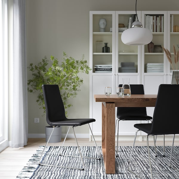 IKEA LILLÅNÄS chair, chrome plated Bomstad Black, Ikea Ireland | 0842TAZEU