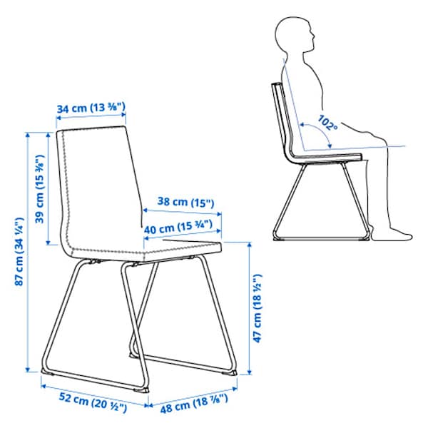 IKEA LILLÅNÄS chair, chrome plated Bomstad Black, Ikea Ireland | 0842TAZEU