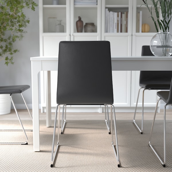 IKEA LILLÅNÄS chair, chrome plated Glose Black, Ikea Ireland | 5941CRQBA