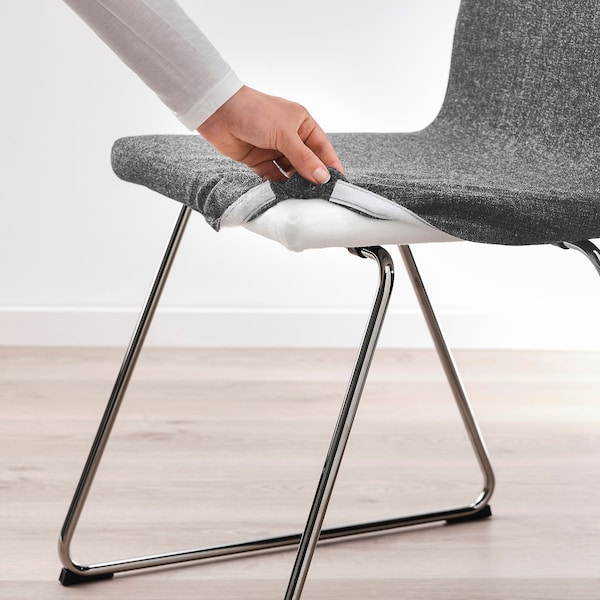 IKEA LILLÅNÄS chair, chrome plated Gunnared Dark Gray, Ikea Ireland | 6352PXLEZ
