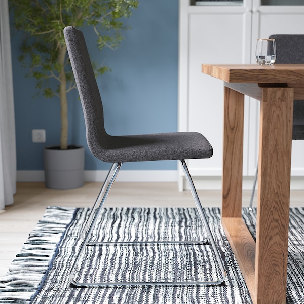 IKEA LILLÅNÄS chair, chrome plated Gunnared Dark Gray, Ikea Ireland | 6352PXLEZ