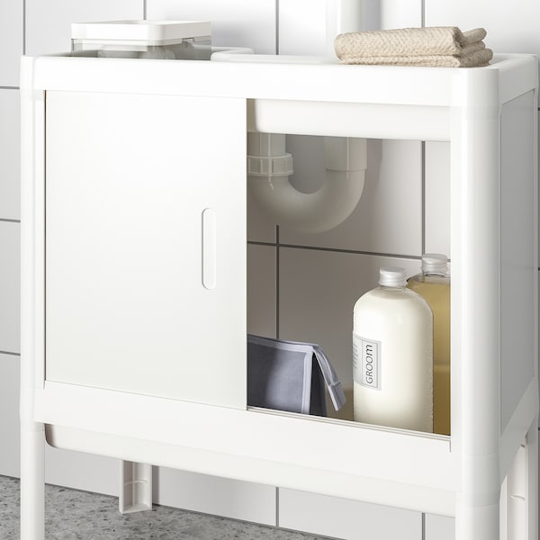 IKEA LILLTJÄRN / SKATSJÖN Bathroom vanity with 2 doors, 17 3/4x13 3/4 in White, Ikea Ireland | 2514AWSKE
