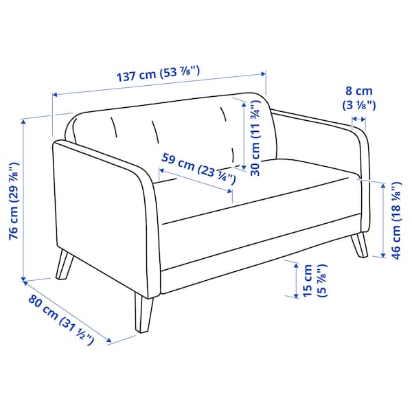 IKEA LINANÄS loveseat Vissle Dark Gray, Ikea Ireland | 3518FNEUZ
