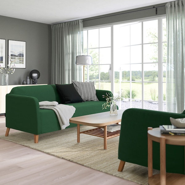 IKEA LINANÄS protector f 3-seat sofa, Vissle dark green, Ikea Ireland | 6237NVKOG