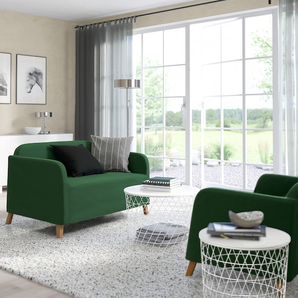 IKEA LINANÄS protector for loveseat, Vissle dark green, Ikea Ireland | 5137YLSNV