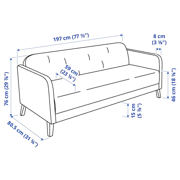 IKEA LINANÄS sofa Vissle Dark Gray, Ikea Ireland | 7953SMXDG
