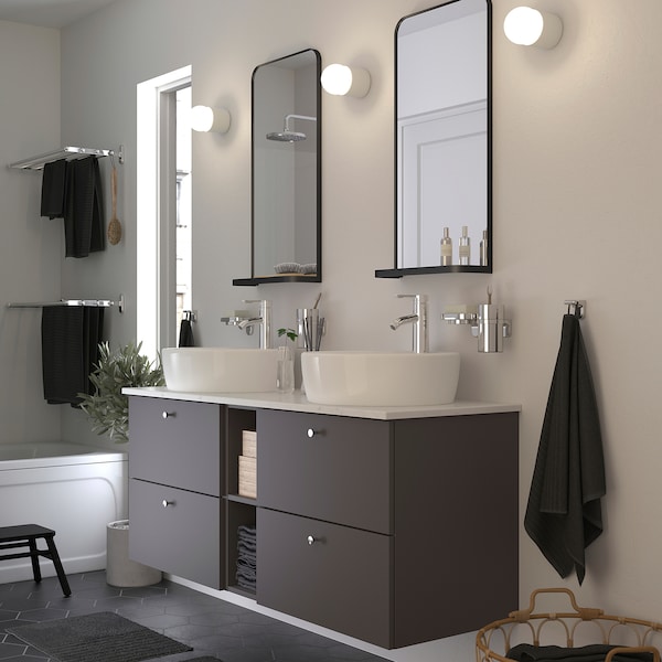 IKEA LINDBYN mirror with shelf, black, 15 3/4x31 1/2 in, Ikea Ireland | 3416ZVHDE