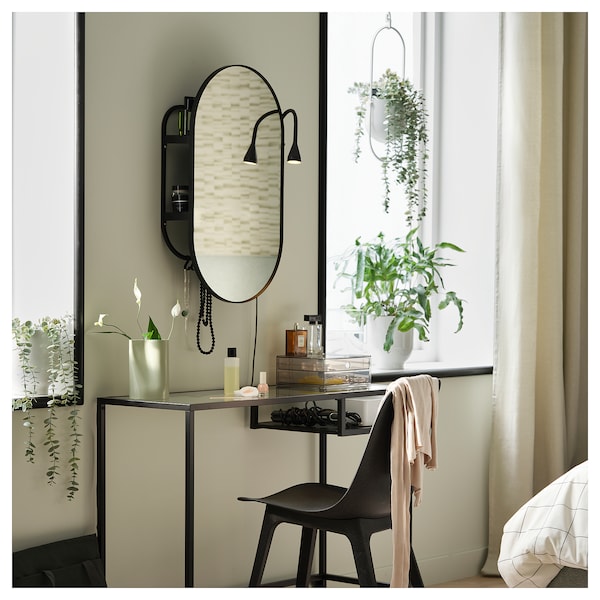 IKEA LINDBYN mirror with storage, black, 15 3/4x27 1/2 in, Ikea Ireland | 0325NWULI