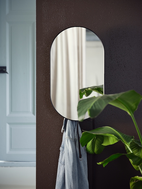 IKEA LINDBYN mirror with storage, black, 15 3/4x27 1/2 in, Ikea Ireland | 0325NWULI