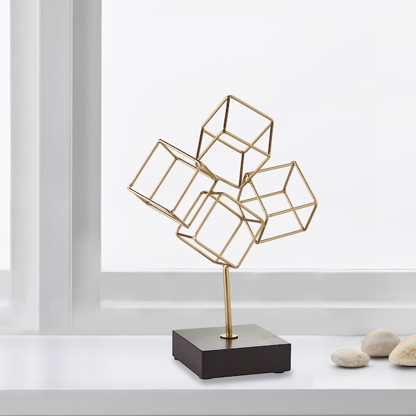 IKEA LINDRANDE decoration, cube gold, 10 ¾ in, Ikea Ireland | 7812ZUXDC