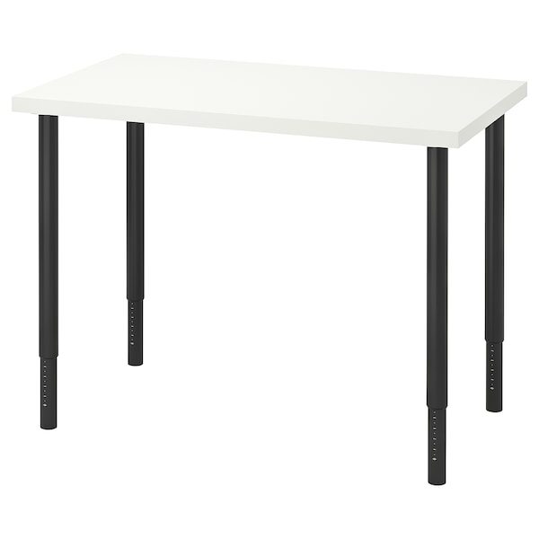 IKEA LINNMON / OLOV desk, 39 3/8x23 5/8 in White / Black, Ikea Ireland | 4089AQLXU