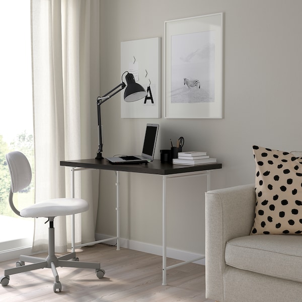 IKEA LINNMON / SPÄND desk, 39 3/8x23 5/8 in Black / Brown / White, Ikea Ireland | 5390ALINQ