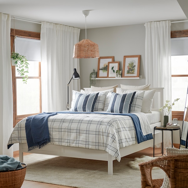 IKEA LINSNÄRJA comforter set, Full/Queen Blue / White, Ikea Ireland | 2830ZMQOI