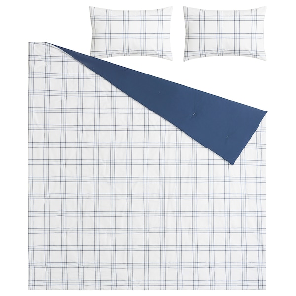 IKEA LINSNÄRJA comforter set, Full/Queen Blue / White, Ikea Ireland | 2830ZMQOI