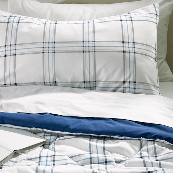 IKEA LINSNÄRJA comforter set, Twin/Twin X-long Blue / White, Ikea Ireland | 1438YWJXE