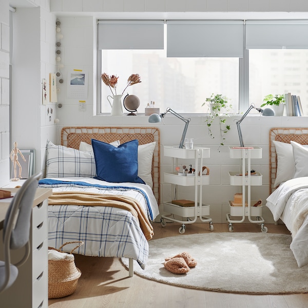 IKEA LINSNÄRJA comforter set, Twin/Twin X-long Blue / White, Ikea Ireland | 1438YWJXE