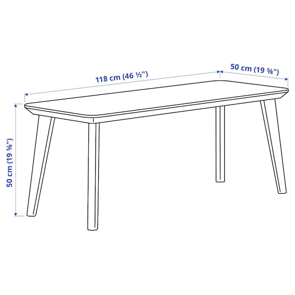 IKEA LISABO coffee table, ash veneer, 46 1/2x19 5/8 in, Ikea Ireland | 0315BEXVH