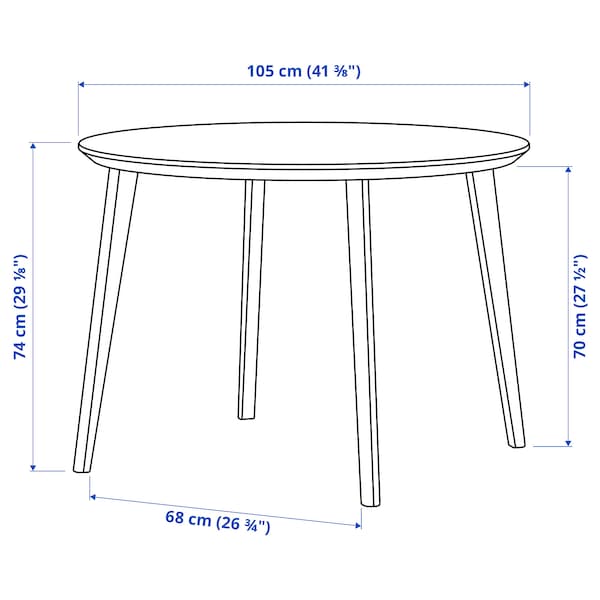 IKEA LISABO table, ash veneer, 41 3/8 in, Ikea Ireland | 8249EDSLI