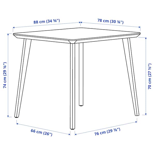IKEA LISABO table, black, 34 5/8x30 3/4 in, Ikea Ireland | 9815FOXTA