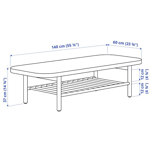 IKEA LISTERBY coffee table, 55 1/8x23 5/8 in Oak Veneer, Ikea Ireland | 0387KRJVC