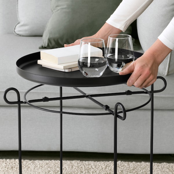 IKEA LIVELYCKE tray table, 19 5/8 in Black, Ikea Ireland | 2514MKHUI