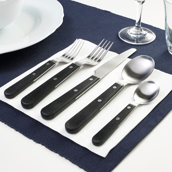 IKEA LIVNÄRA 20-piece flatware set, black, Ikea Ireland | 9216PVEOI