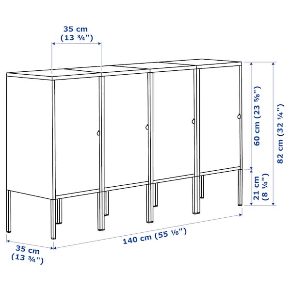 IKEA LIXHULT storage combination, anthracite, 55 1/8x13 3/4x32 1/4 in, Ikea Ireland | 9314FZLSB