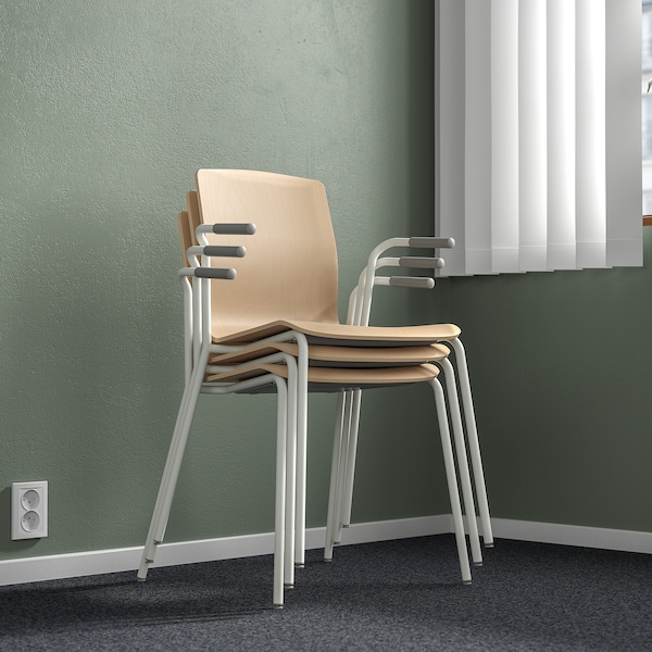 IKEA LÄKTARE conference chair Birch Veneer / White, Ikea Ireland | 2679WUJPF