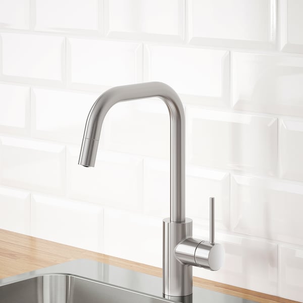 IKEA ÄLMAREN kitchen faucet with pull-out spout, stainless steel color, Ikea Ireland | 5812GDQTK